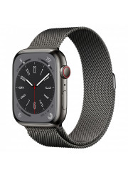 Умные часы Apple Watch Series 8 41 мм Graphite Stainless Steel with Graphite Milanese Loop, размер R