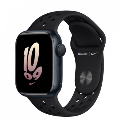 Умные часы Apple Watch Series 8 41 мм Midnight Aluminum Case with Black/Black Nike Sport Band, размер M/L